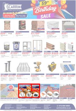 K Carrim Builders Mecca : 59th Birthday Sale (10 October - 04 December 2023), page 1