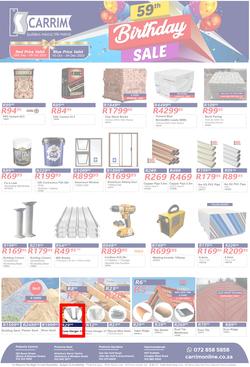 K Carrim Builders Mecca : 59th Birthday Sale (10 October - 04 December 2023), page 1