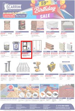 K Carrim Builders Mecca : 59th Birthday Sale (10 October - 04 December 2023), page 1