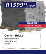 Cement Bricks 190790-Per 1000