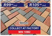Bevel Paving Colour 50mm-Per Sqm