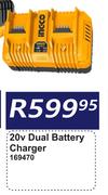 Ingco 20V Dual Battery Charger 169470