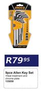 Ingco 9Pce Allen Key Set 135058