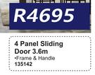 4 Panel Sliding Door 135142- 3.6m
