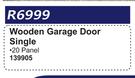 Wooden Garage Door Single 139905
