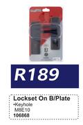 Lockset On B/Plate M8E10 106868