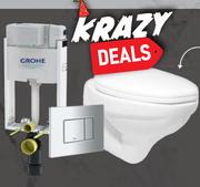 Effo Pan + Grohe Cistern Combo Incl. Flush PLate & Seat