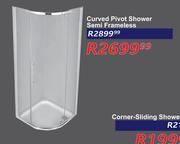 Curved Pivot Shower Semi Frameless