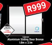 Aluminium Sliding Door Bronze 1.8m x 2.1m