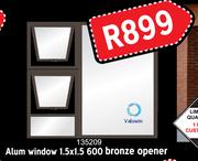 Aluminium Window 1.5 x 1.5 600 Bronze Opener