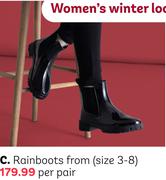 Rainboots From (Size 3-8)-Per Pair