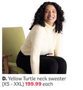 Yellow Turtle Neck Sweater (XS-XXL)-Each