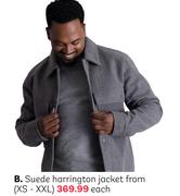 Suede Harrington Jacket From (XS-XXL)-Each