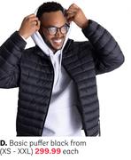 Basic Puffer Black From (XS-XXL)-Each