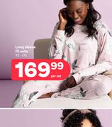 Women's Long Sleev PJ Sets (XS-XXL)-Per Set