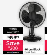Orion 40cm Black Desk Fan 10304093