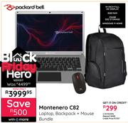 Packard Bell Montenero C82 Laptop, Backpack + Mouse Bundle 10311317