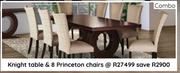 Knight Table & 8 Princeton Chairs Combo