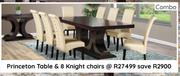 Princeton Table & 8 Knight Chairs Combo