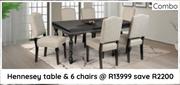 Hennessey Table & 6 Chairs Combo