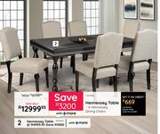 Hennessey Table + 6 Hennessey Dining Chairs Combo