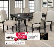 Hennessey Table + 6 Hennessey Dining Chairs-Combo