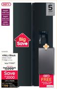 Defy 496Ltr Black Glass Door Fridge DFF456 10290935