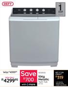 Defy 15Kg Metallic Twin Tub DTT151 10120032