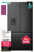 Hisense 575Ltr French Door Fridge H760FSB-WD 10291720