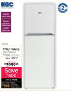 KIC 170Ltr White Top Freezer Fridge KTF518-2WH 10283508