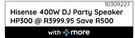 Hisense 400W DJ Party Speaker HP300 10309227