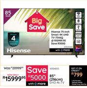 Hisense 75"(190cm) Smart 4K UHD TV 75A6Q 10304084