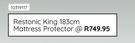 Restonic King 193cm Mattress Protector 10319117