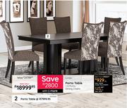 Porto Table + 6 Porto Dining Chairs Combo