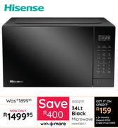 Hisense 34L Black Microwave H34MOBS17
