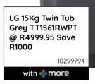 LG 18kg Twin Tub (Grey)  TT1561RWPT 1029979 4