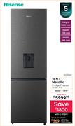 Hisense 263Ltr Metallic Fridge Freezer H370BIT-WD 10278367