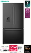 Hisense 575L Black French Door Fridge H760FSB-WD