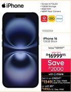 Apple iPhone 16 128GB Black 10300354
