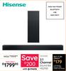Hisense 2.1 Channel Sound Bar HS2100