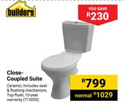 Builders Close Coupled Suite Incl Seat & Flushing Mechanism
