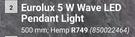 Eurolux 5W Wave LED Pendant Light Hemp 500mm 850022464