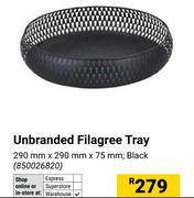 Unbranded Filagree Tray Black 290mm x 290mm x 75mm 850026820