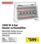 Goldair 1800W 4-Bar Heater W/Humidifier 404522