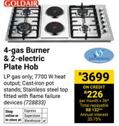 Goldair 4-Gas Burner & 2 Electric Plate Hob 728833