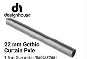 Design House 22mm Gothic Curtain Pole Gun Metal 1.5m 850028268