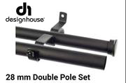 Design House 28mm Double Pole Set 1.5m Black 656639
