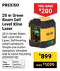 Prexiso 20m Green Beam Self Level Xline Laser 850033195
