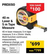 Prexiso 40m Laser & 5m Tape Measure 850033127