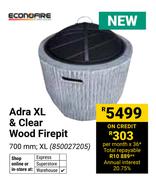 Econo Fire Adra XL & Clear Wood Firepit 850027205